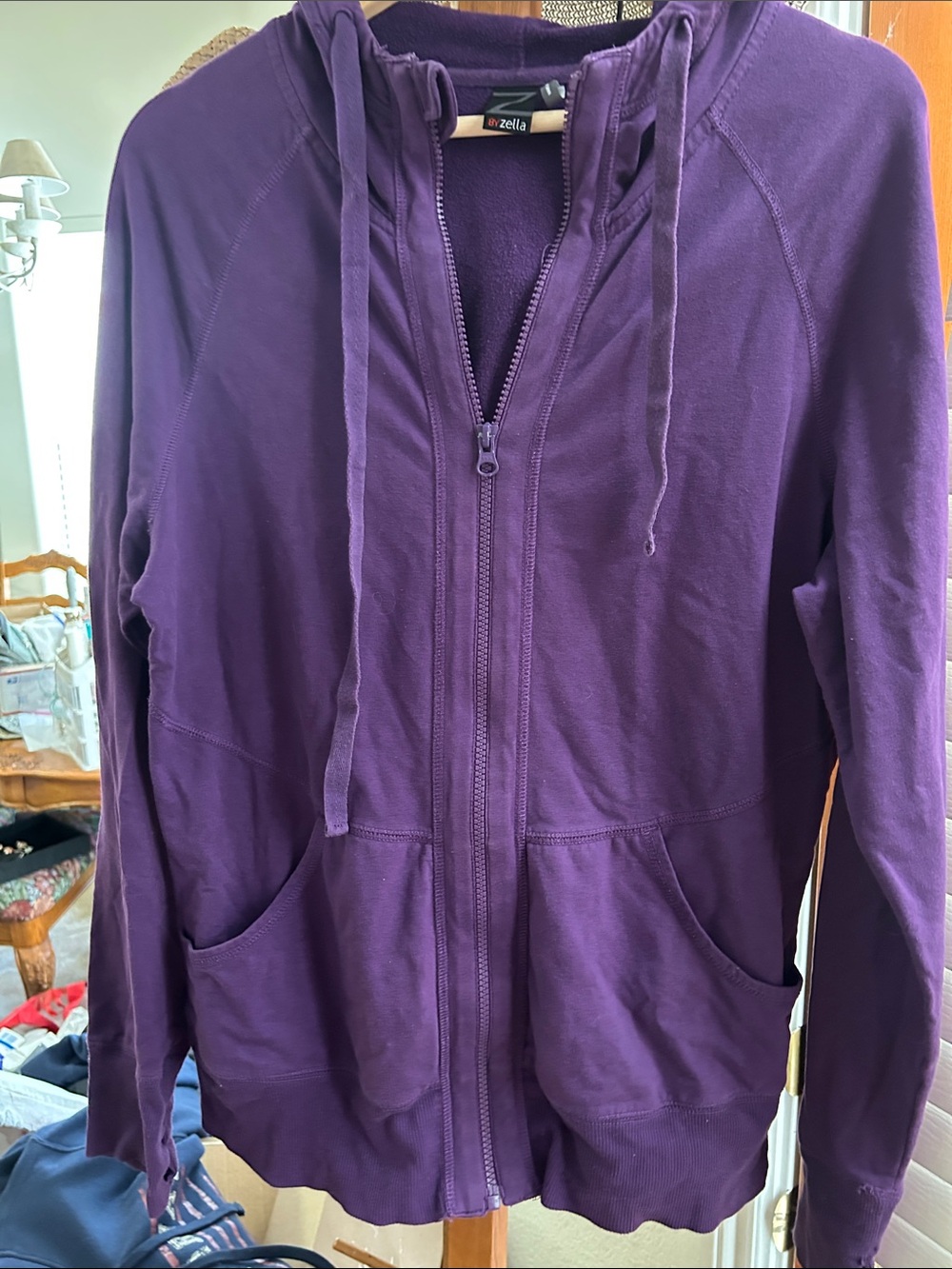 Zella Purple Full-Zip Hoodie Bomber Jacket